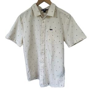 Volcom Men's Modern Fit Macking Micro Embroidered Button Up Short Sleeve Shirt M